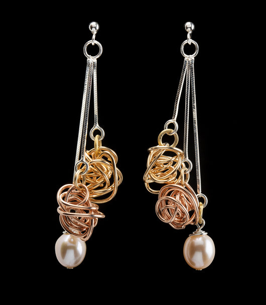 sterling silver dangle bauble earrings