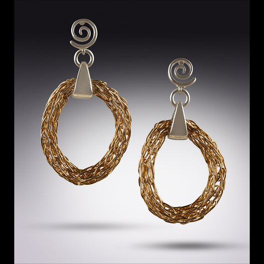 gold swirl earrings