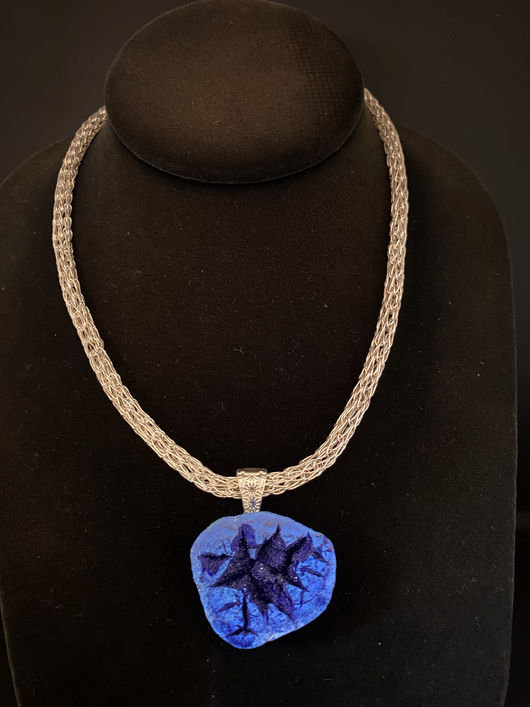 Blueberry geode necklace