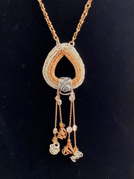 triangular rose gold dangle necklace