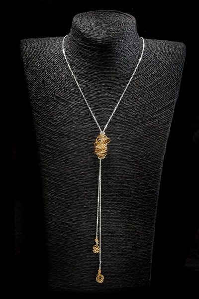 Long bauble Lariat necklace